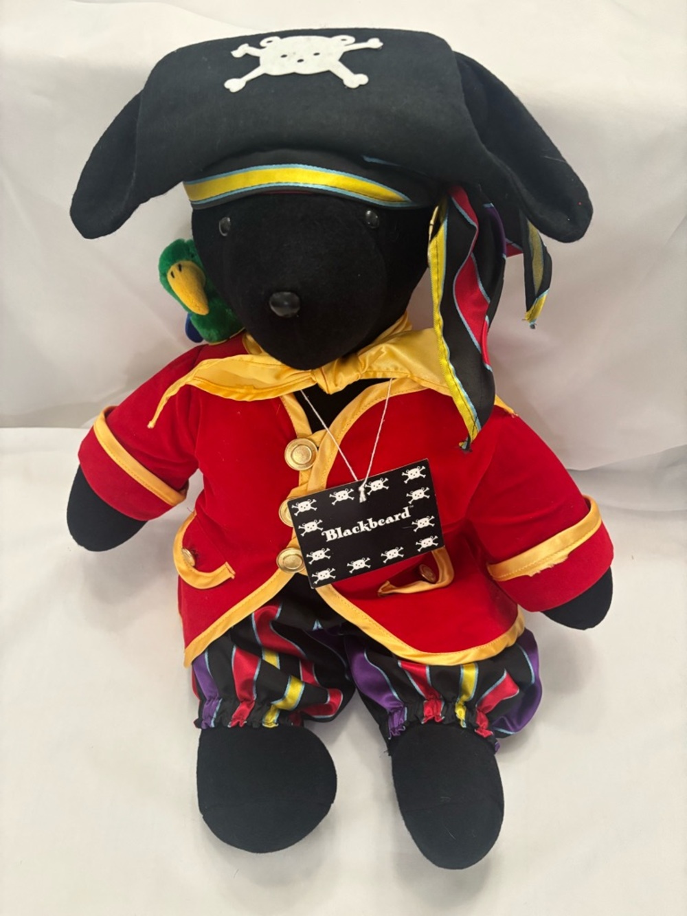 Vintage NABCO VIB Blackbeard Pirate Bear 1987 Complete Costume Parrot